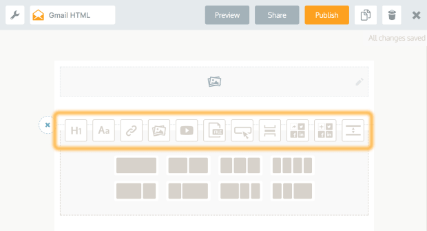 Publicate editor user interface