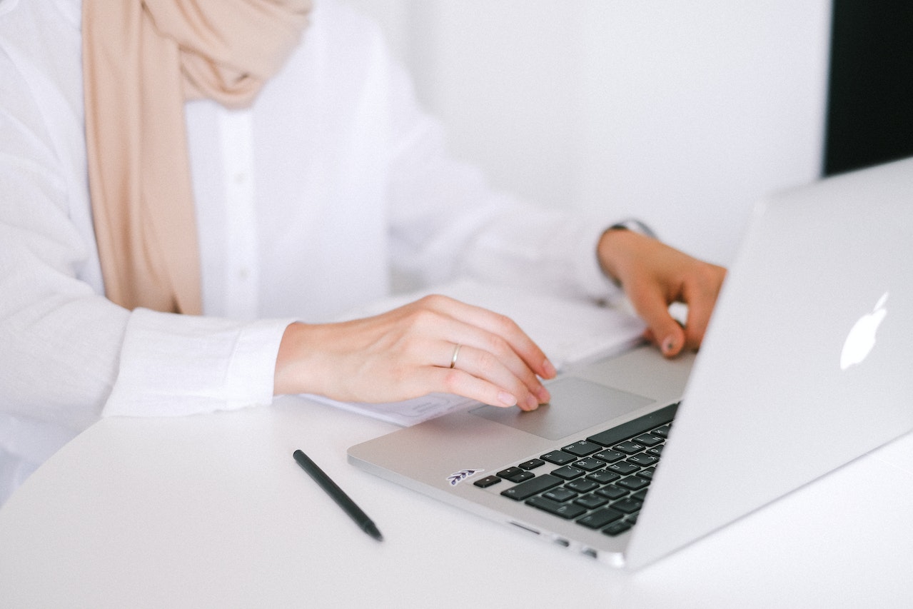 Person working on laptop