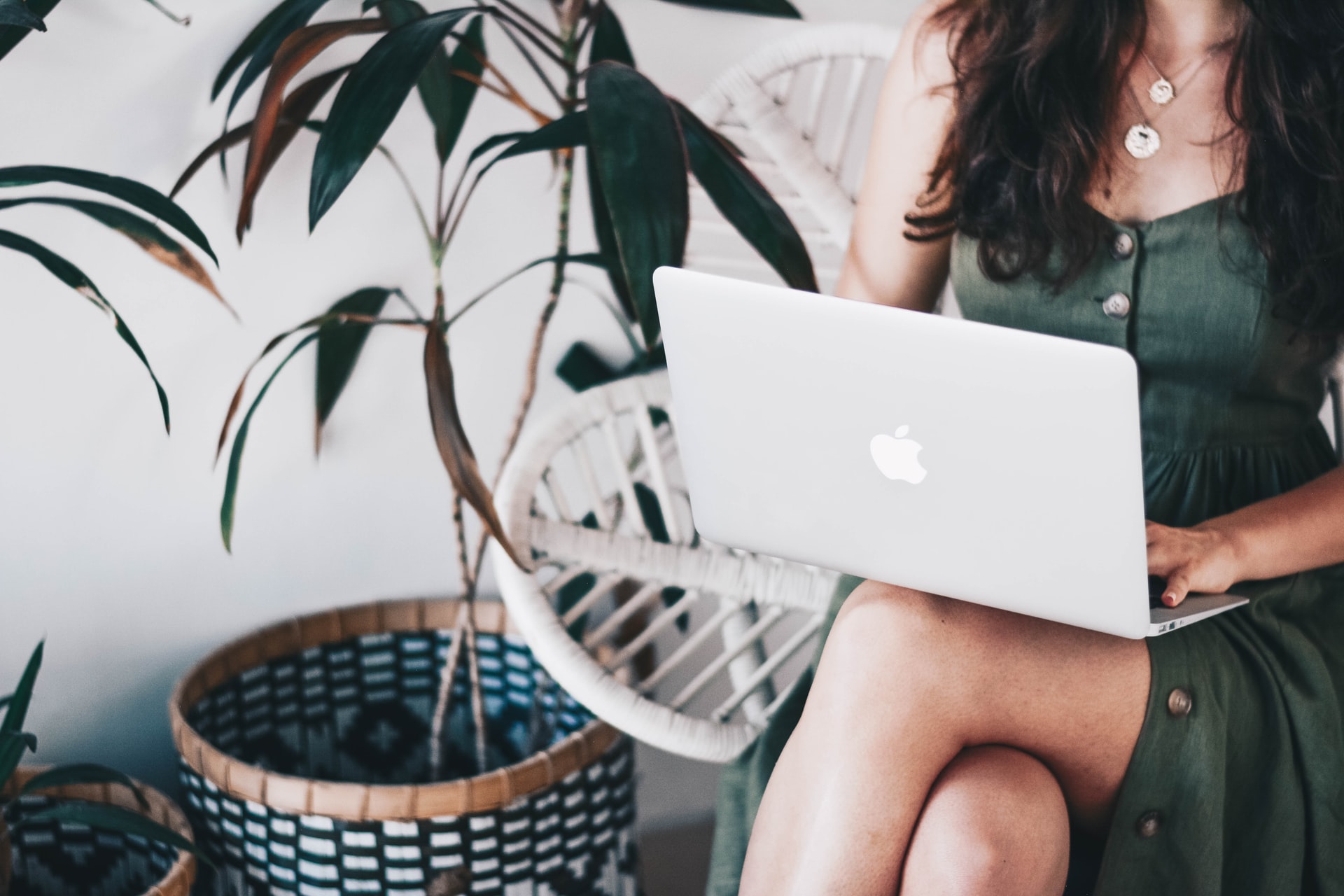 Woman working on laptop