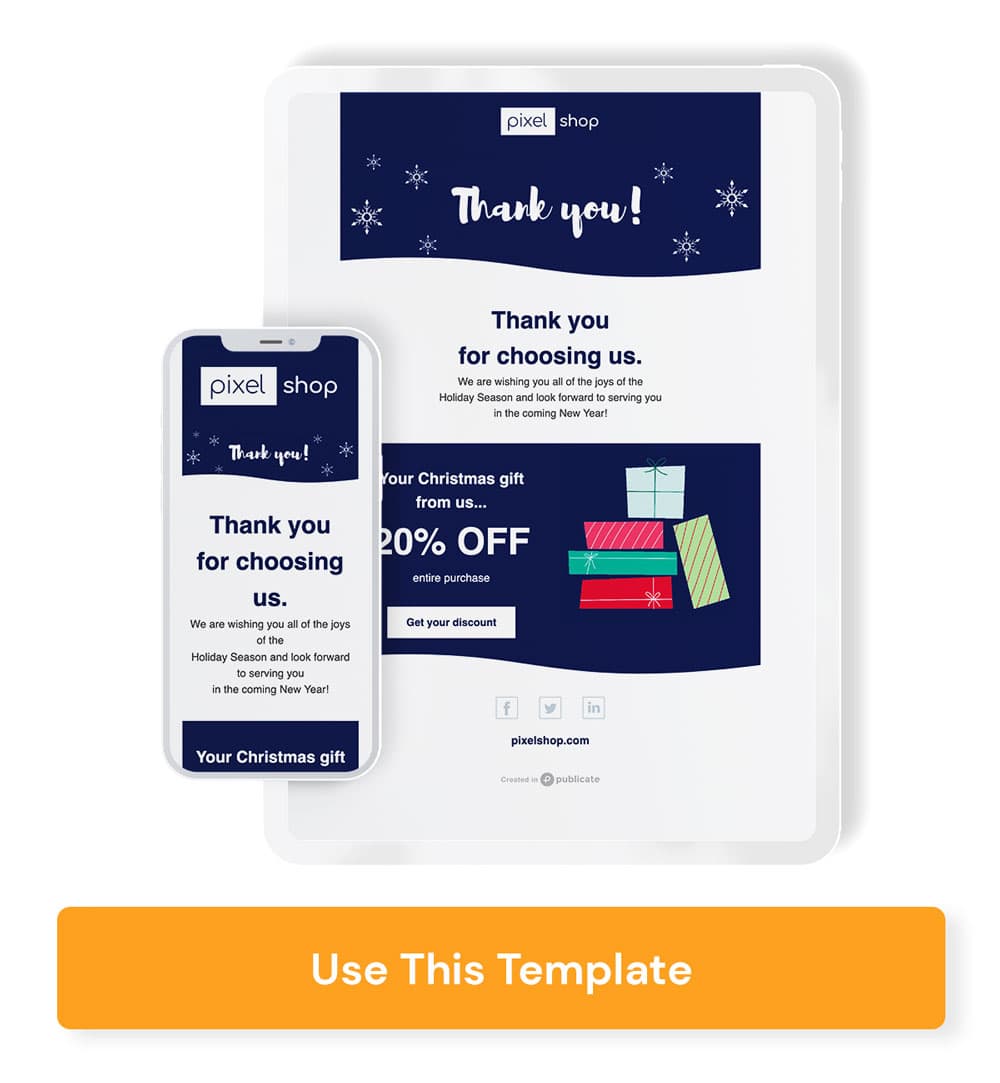 Customer Holiday Thank You Newsletter With Discount Code