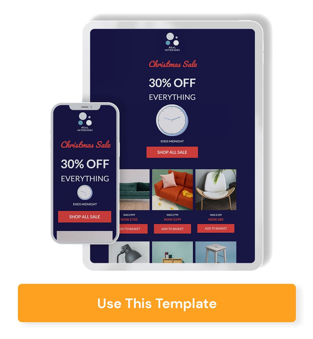Christmas Sale Ecommerce Newsletter With Countdown Timer