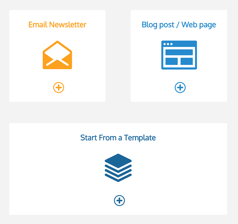 Publicate app interface - how to start a newsletter