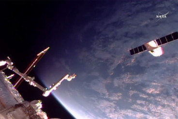 Dragon Cargo Craft Flies Away From Station
