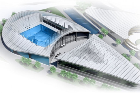 A commercial astronaut training site and its massive pool are...