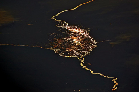 Astronaut Spies Fiery River from the International Space Station