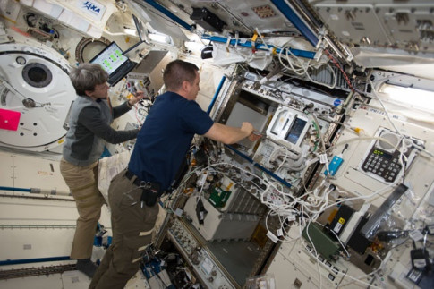 Astronauts Work Muscle Scans and Science Gear Upgrades