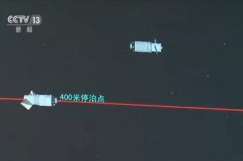 Chinese Tianzhou-1 Cargo Craft & Tiangong-2 Space Lab engage in...