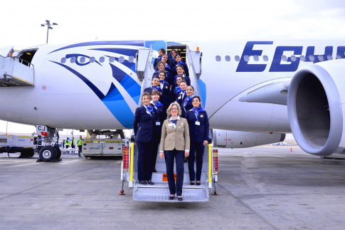 Egyptian airline's first all-female flight crews take to skies