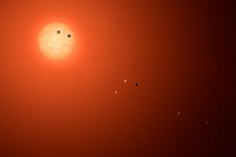 ESA Science & Technology: Hubble delivers first insight into atmospheres of potentially habitable planets orbiting TRAPPIST-1 [heic1802]
