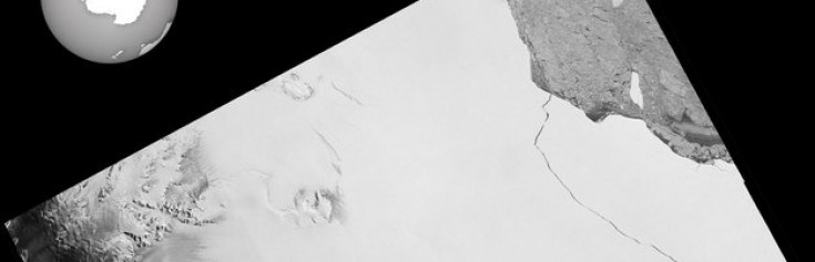 Sentinel-Satellit zeichnet Entstehung eines riesigen Eisbergs auf